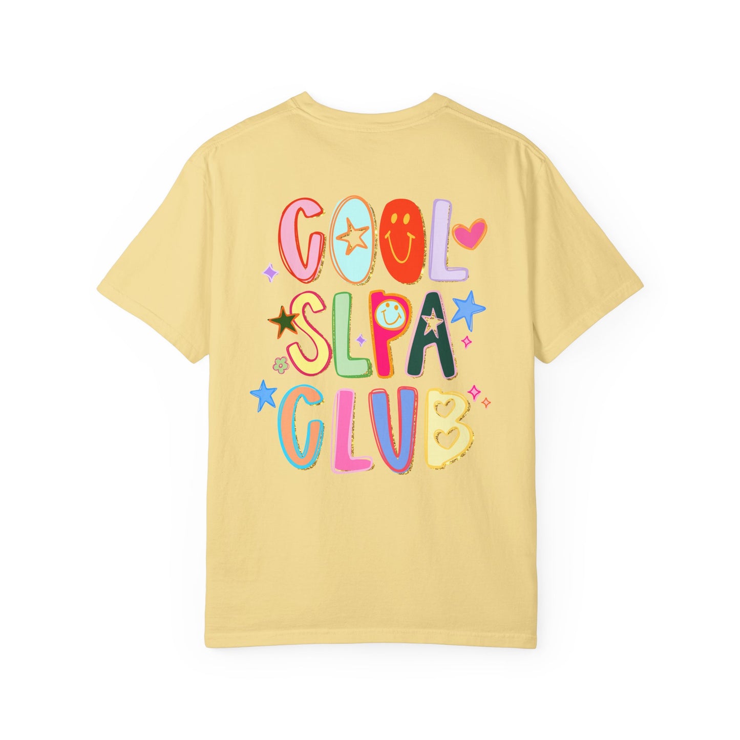 Personalized Cool SLPA Club Comfort Colors T-Shirt | Left Chest and Back Print