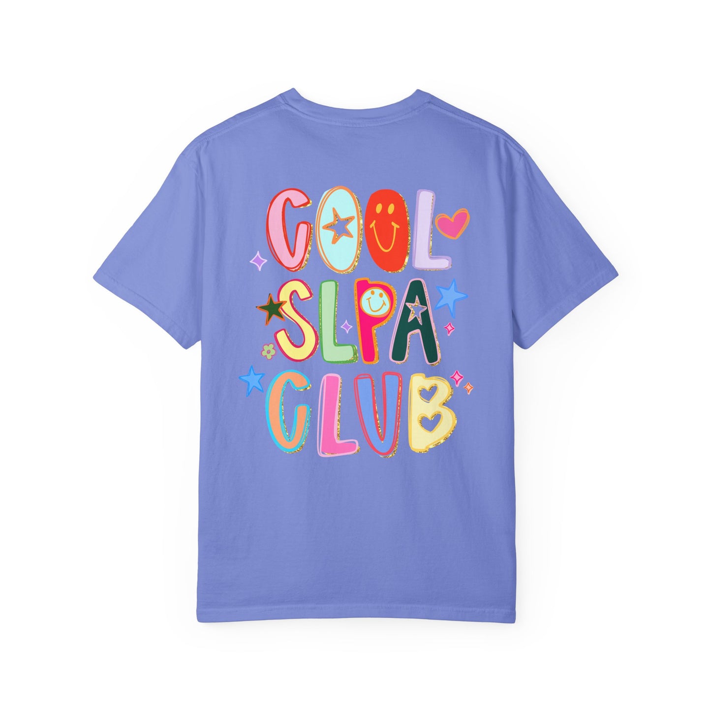Personalized Cool SLPA Club Comfort Colors T-Shirt | Left Chest and Back Print