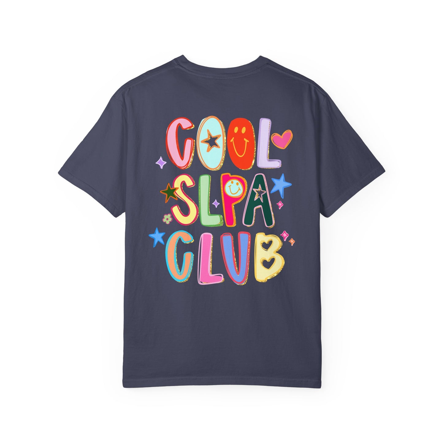 Personalized Cool SLPA Club Comfort Colors T-Shirt | Left Chest and Back Print