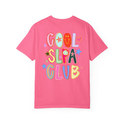 Personalized Cool SLPA Club Comfort Colors T-Shirt | Left Chest and Back Print