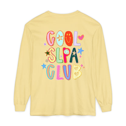 Personalized Cool SLPA Club Long Sleeve Comfort Colors T-Shirt | Left Chest and Back Print