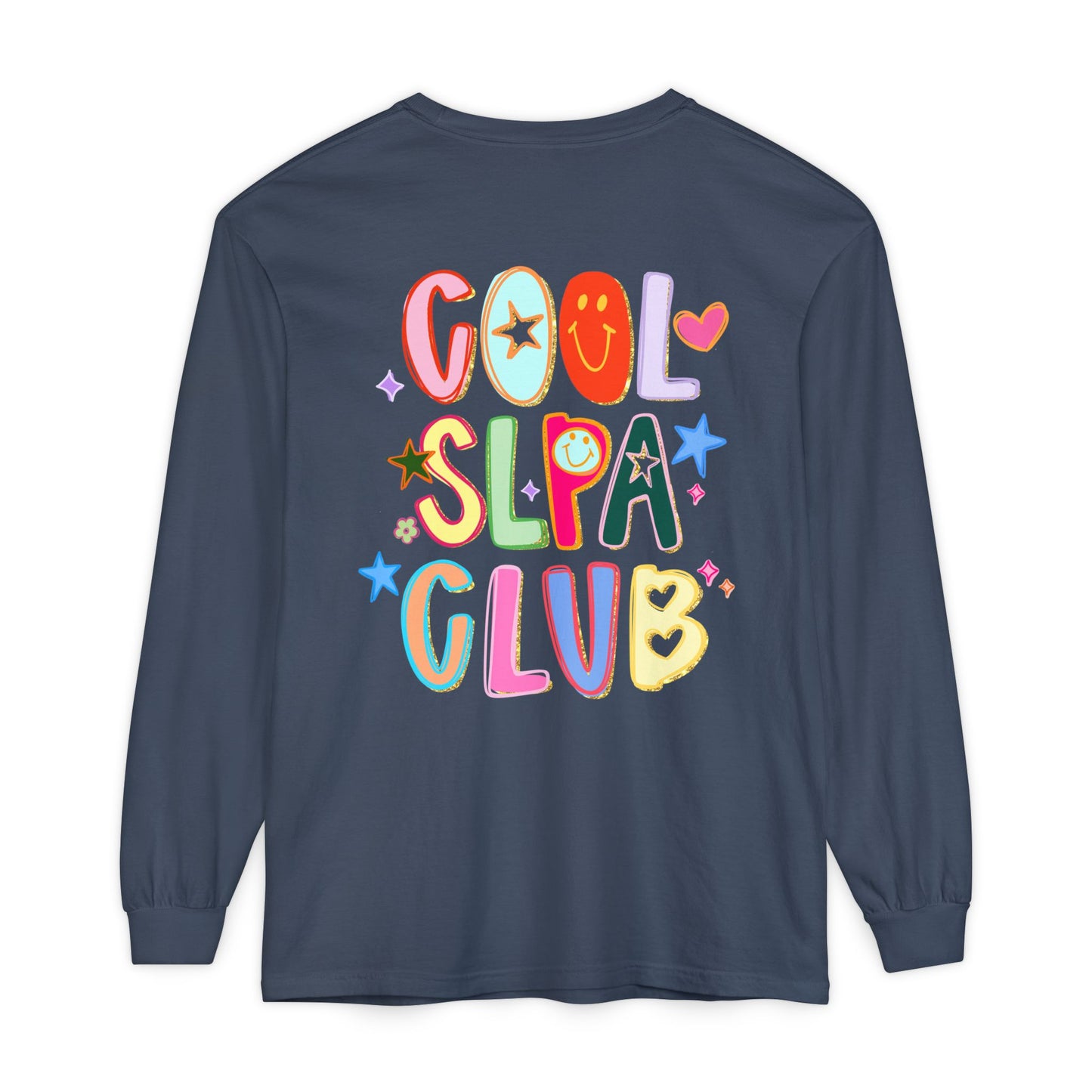 Personalized Cool SLPA Club Long Sleeve Comfort Colors T-Shirt | Left Chest and Back Print