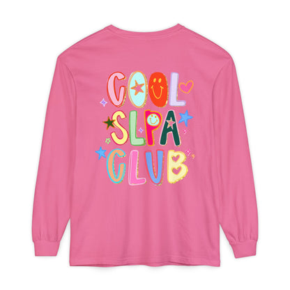 Personalized Cool SLPA Club Long Sleeve Comfort Colors T-Shirt | Left Chest and Back Print