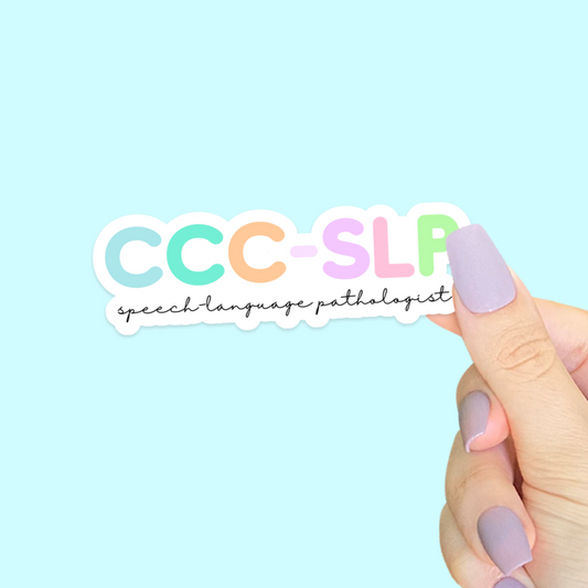 CCC-SLP Pastel Letters Sticker