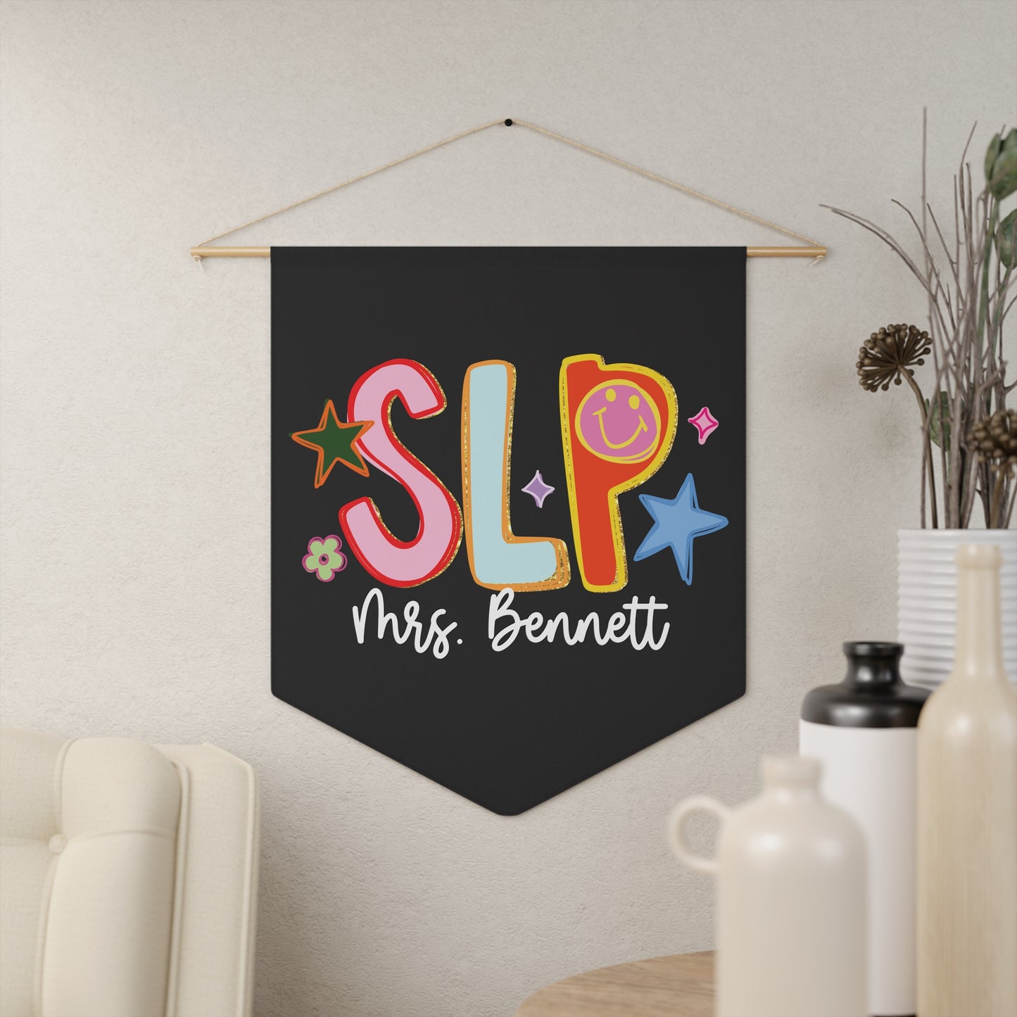 Personalized Retro Colorful SLP Pennant