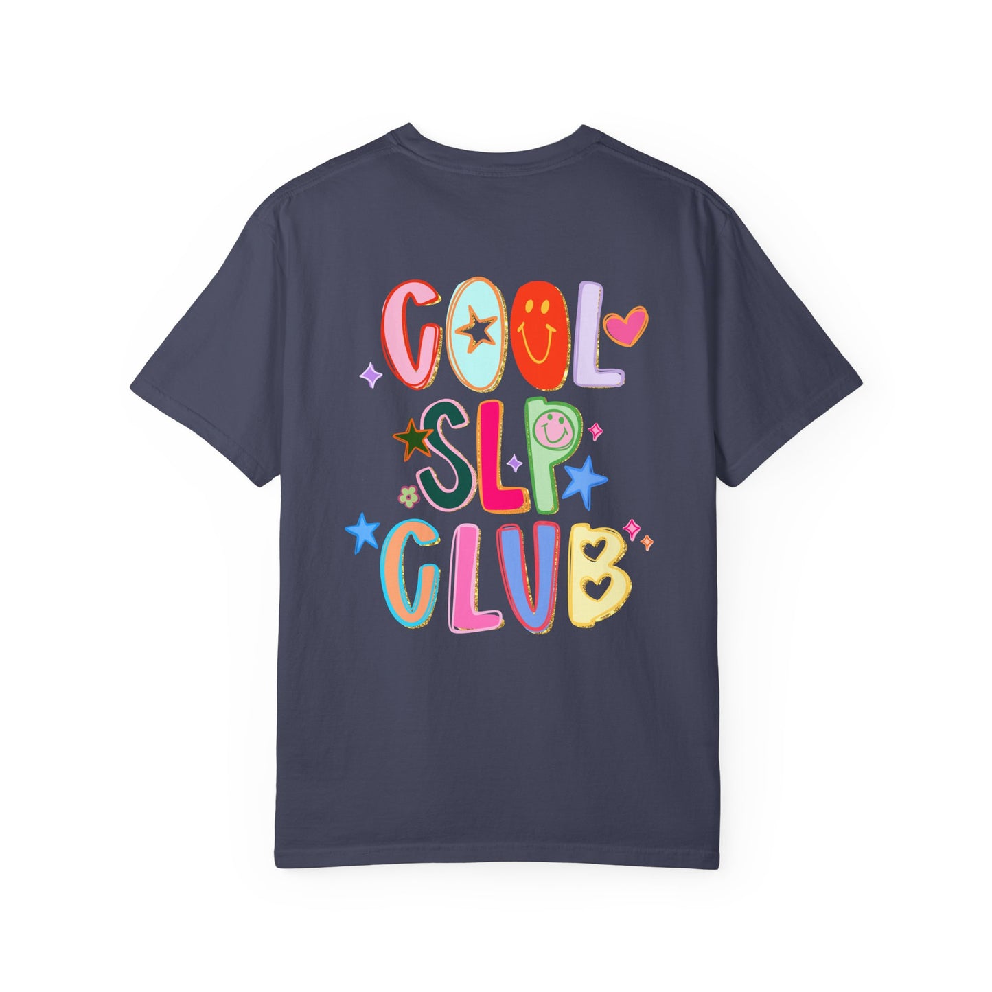 Personalized Cool SLP Club Comfort Colors T-Shirt | Left Chest and Back Print