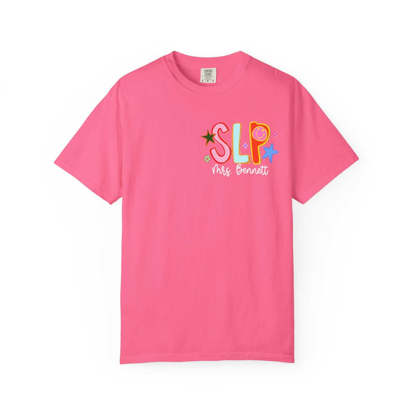 Personalized Cool SLP Club Comfort Colors T-Shirt | Left Chest and Back Print
