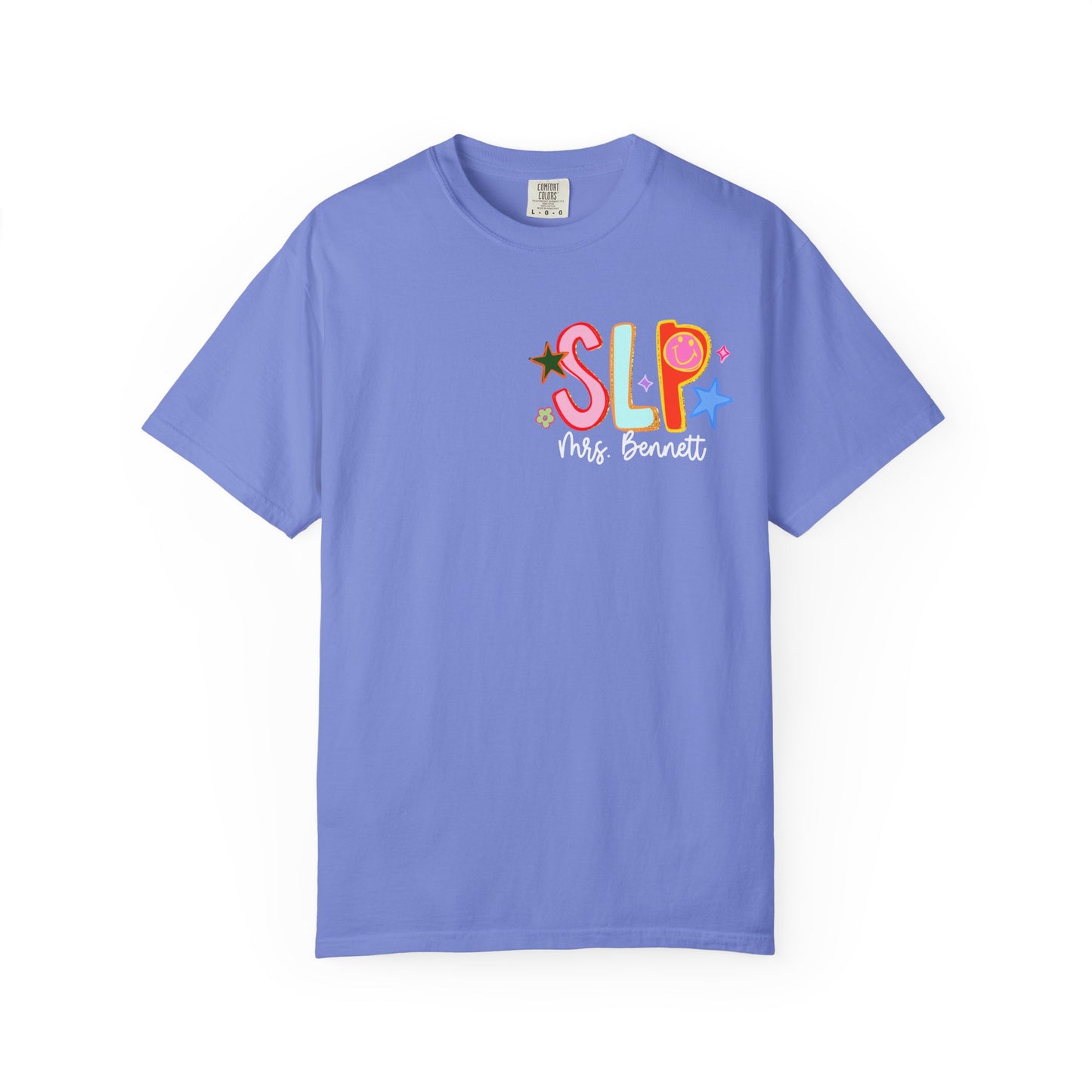 Personalized Cool SLP Club Comfort Colors T-Shirt | Left Chest and Back Print