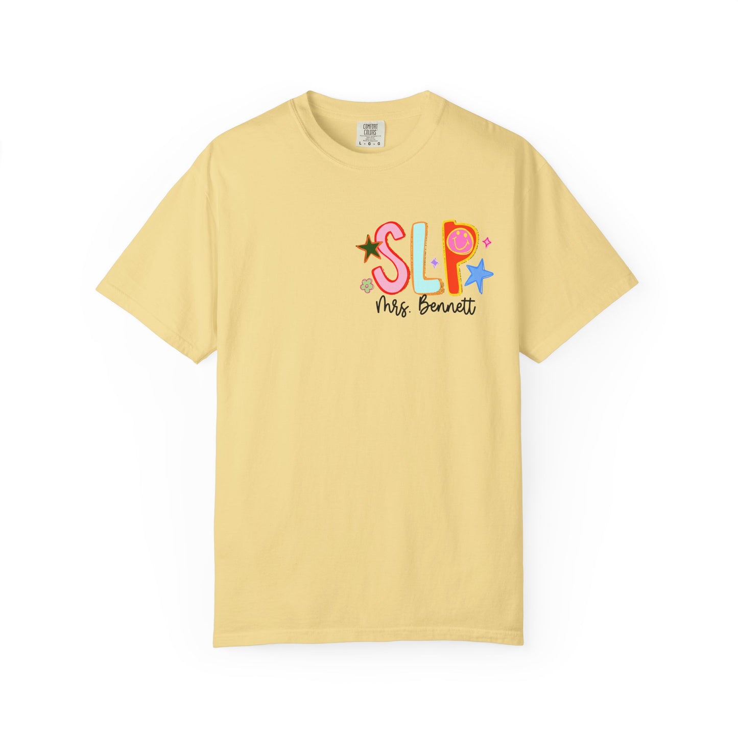 Personalized Cool SLP Club Comfort Colors T-Shirt | Left Chest and Back Print