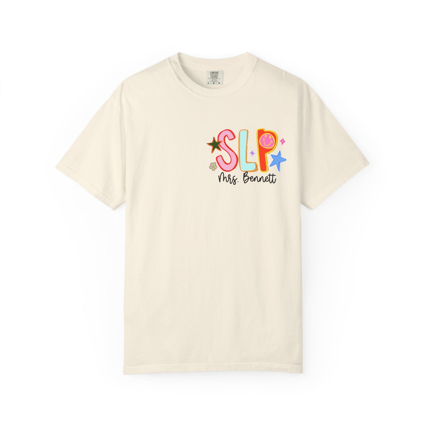 Personalized Cool SLP Club Comfort Colors T-Shirt | Left Chest and Back Print