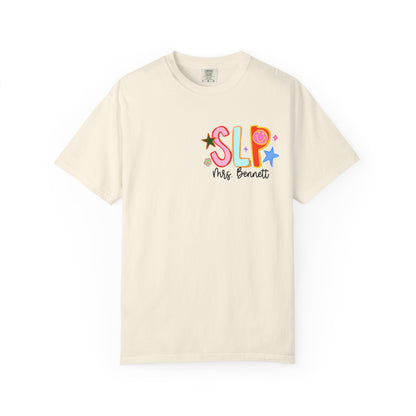 Personalized Cool SLP Club Comfort Colors T-Shirt | Left Chest and Back Print