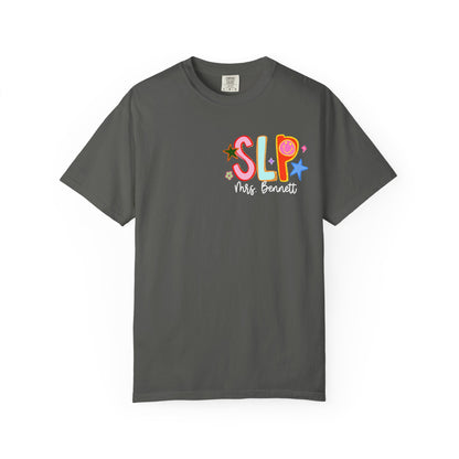 Personalized Cool SLP Club Comfort Colors T-Shirt | Left Chest and Back Print