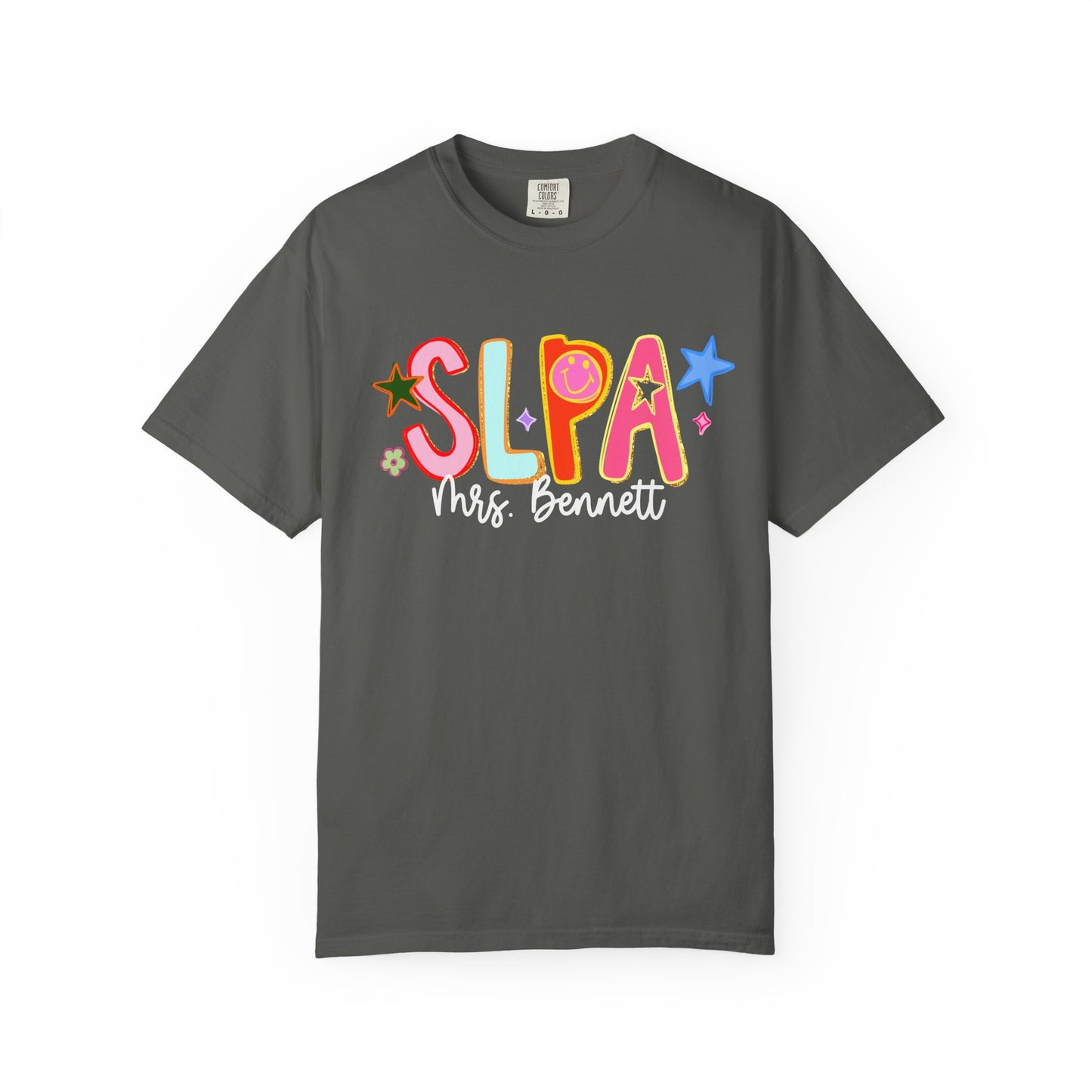 Personalized Cool SLPA Club Comfort Colors T-Shirt | Front and Back Print