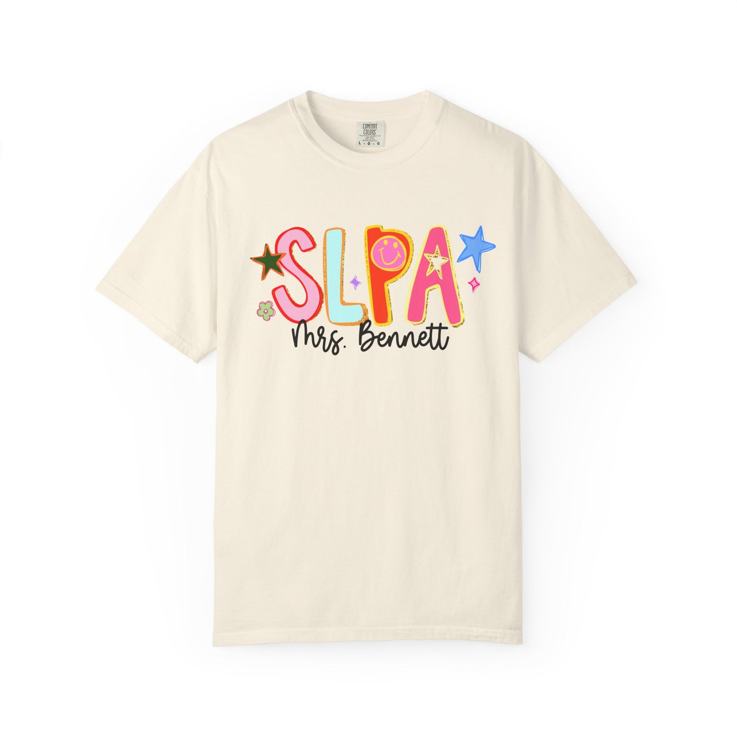 Personalized Cool SLPA Club Comfort Colors T-Shirt | Front and Back Print
