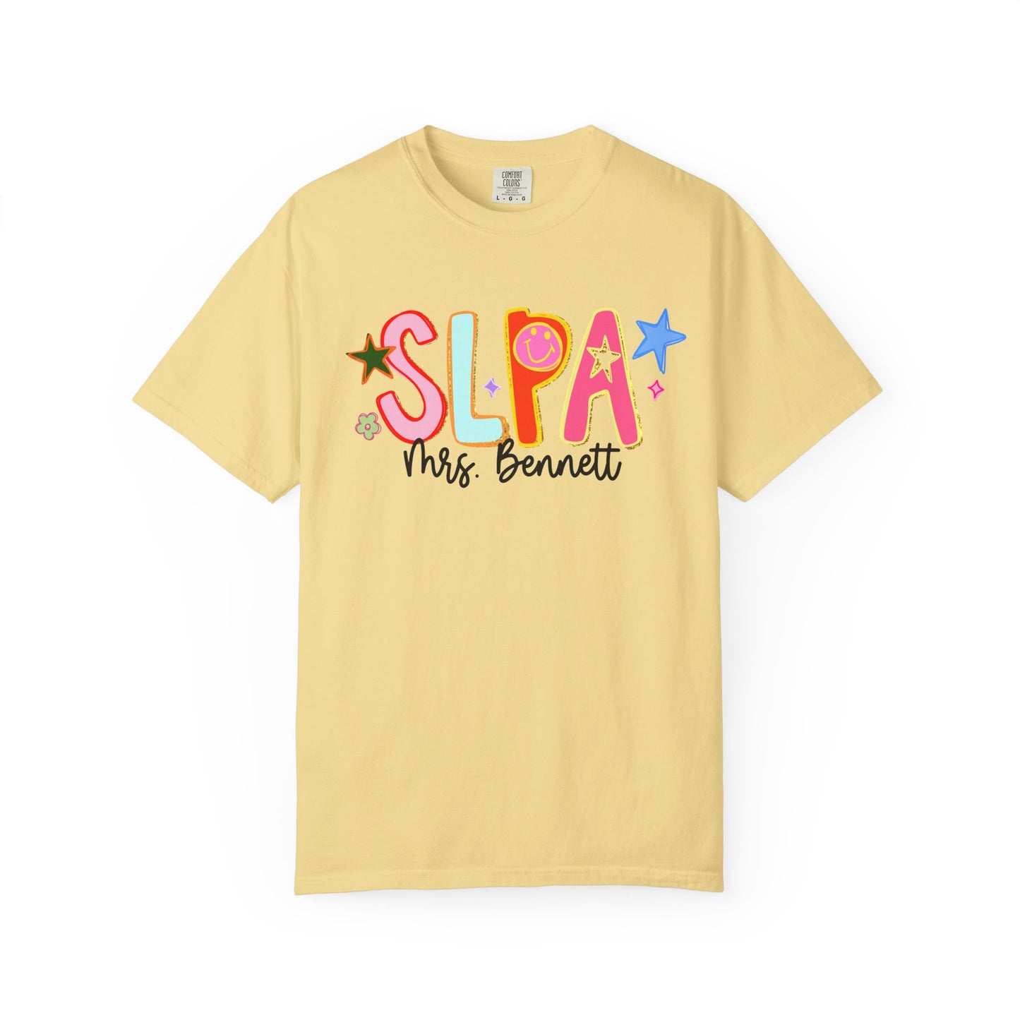 Personalized Cool SLPA Club Comfort Colors T-Shirt | Front and Back Print
