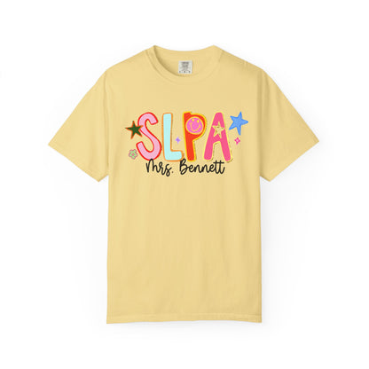 Personalized Cool SLPA Club Comfort Colors T-Shirt | Front and Back Print