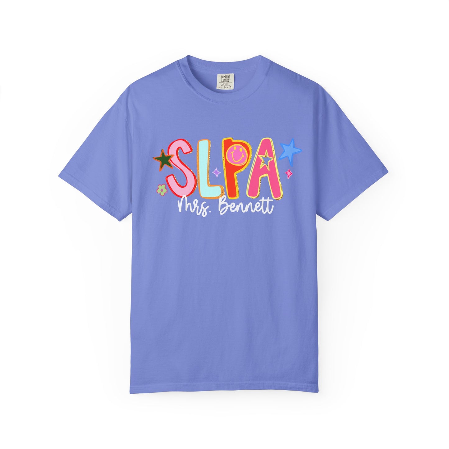 Personalized Cool SLPA Club Comfort Colors T-Shirt | Front and Back Print