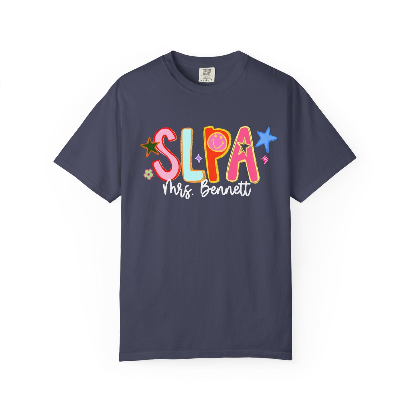 Personalized Cool SLPA Club Comfort Colors T-Shirt | Front and Back Print