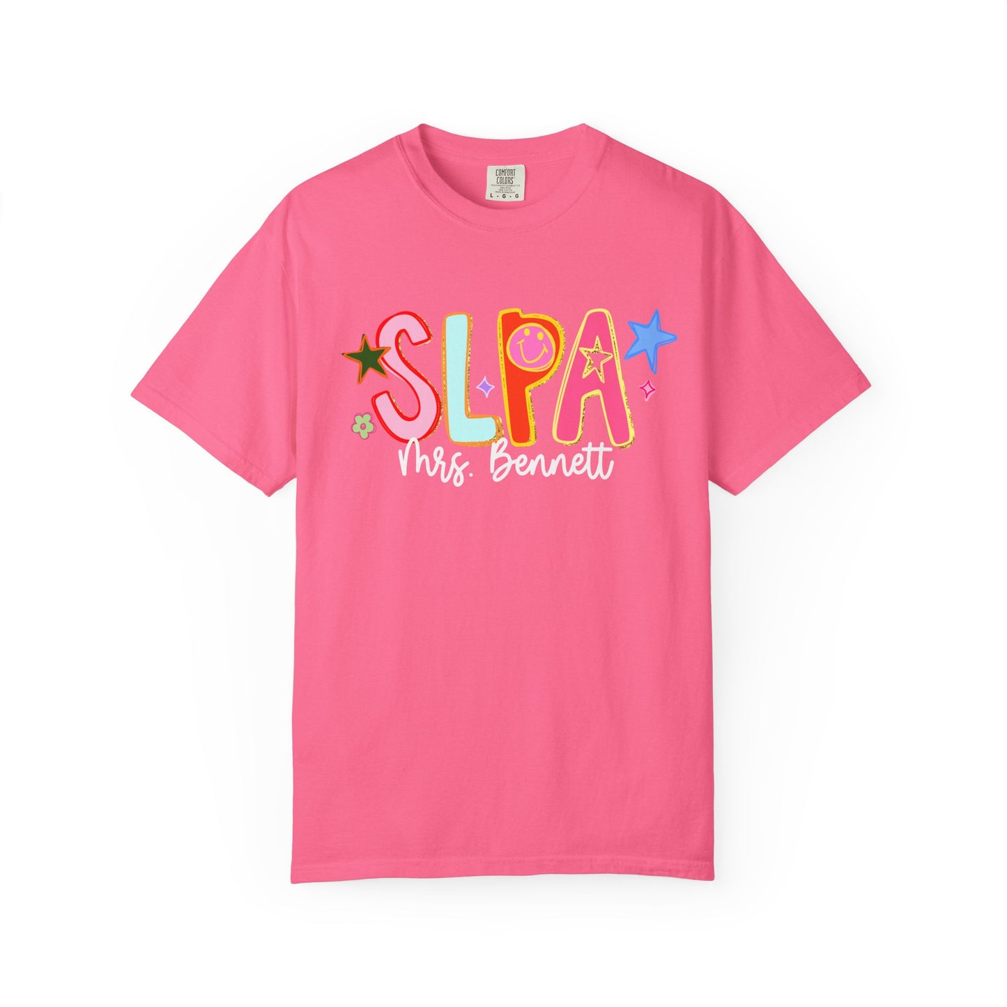 Personalized Cool SLPA Club Comfort Colors T-Shirt | Front and Back Print