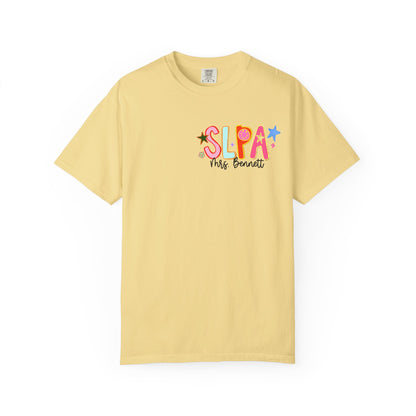 Personalized Cool SLPA Club Comfort Colors T-Shirt | Left Chest and Back Print