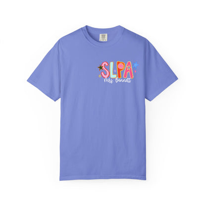 Personalized Cool SLPA Club Comfort Colors T-Shirt | Left Chest and Back Print