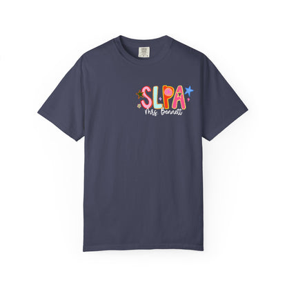 Personalized Cool SLPA Club Comfort Colors T-Shirt | Left Chest and Back Print