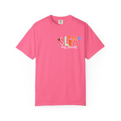 Personalized Cool SLPA Club Comfort Colors T-Shirt | Left Chest and Back Print