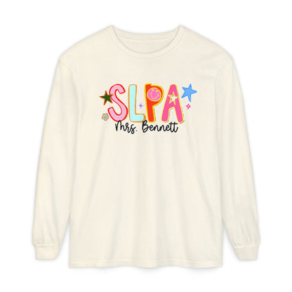 Personalized Cool SLPA Club Long Sleeve Comfort Colors T-Shirt | Front and Back Print