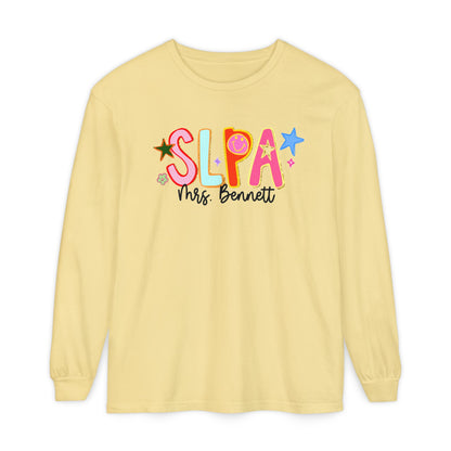 Personalized Cool SLPA Club Long Sleeve Comfort Colors T-Shirt | Front and Back Print