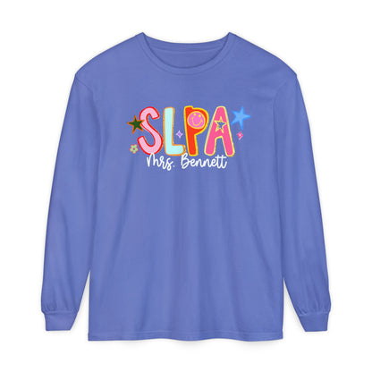 Personalized Cool SLPA Club Long Sleeve Comfort Colors T-Shirt | Front and Back Print