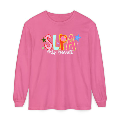 Personalized Cool SLPA Club Long Sleeve Comfort Colors T-Shirt | Front and Back Print