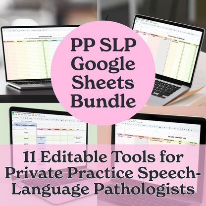 Private Practice Google Sheets Bundle | 11 Editable Tools for Caseload, Insurance, and Scheduling