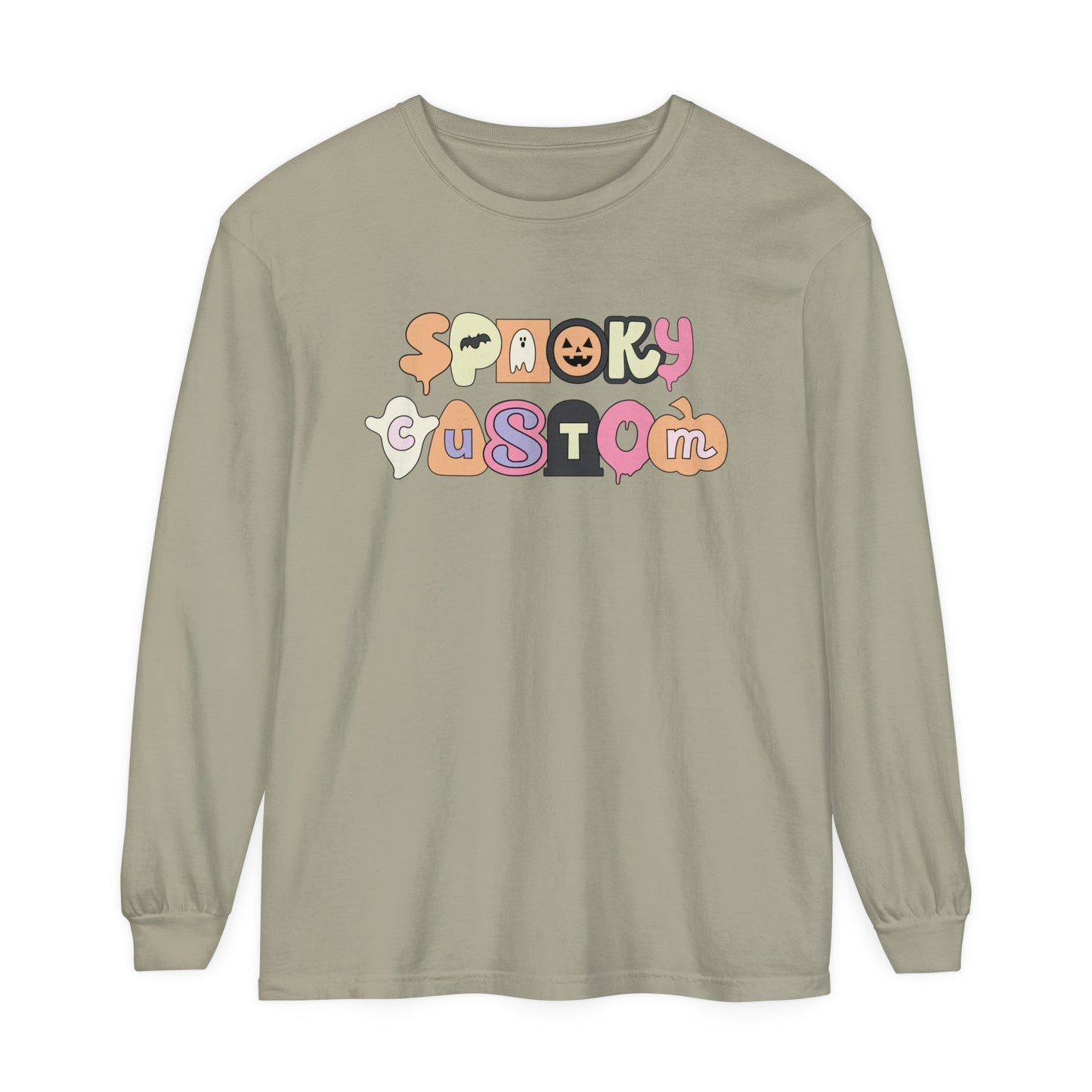 Spooky Retro Custom Long Sleeve Comfort Colors T-Shirt