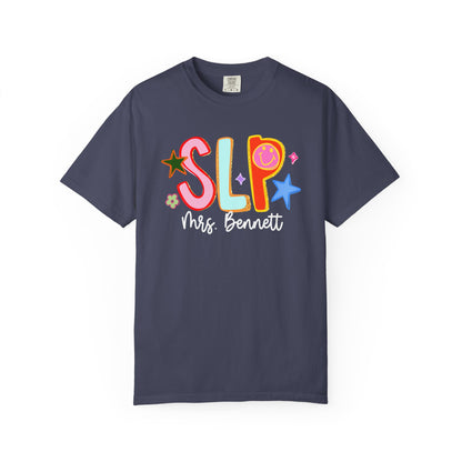 Personalized Cool SLP Club Comfort Colors T-Shirt | Front and Back Print