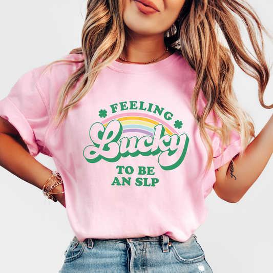 Feeling Lucky to Be an SLP Comfort Colors T-Shirt