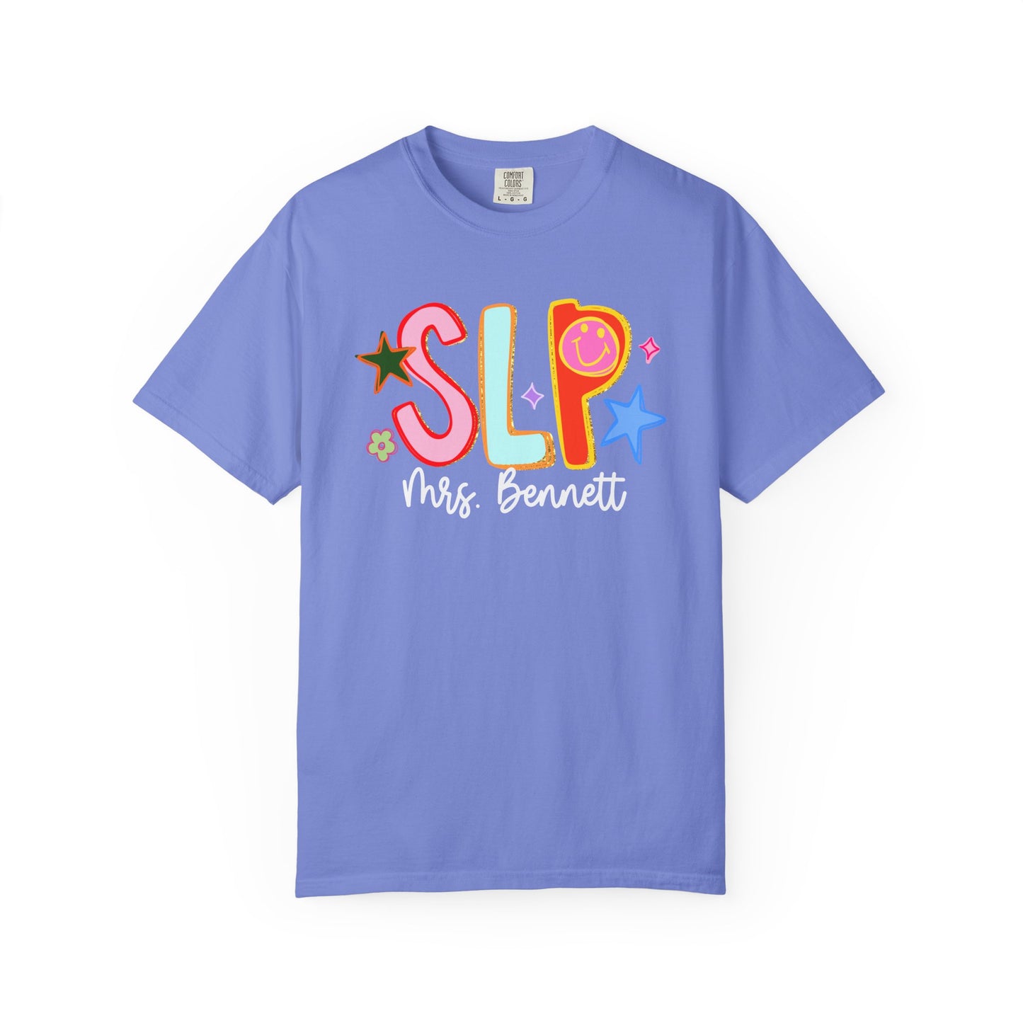 Personalized Cool SLP Club Comfort Colors T-Shirt | Front and Back Print