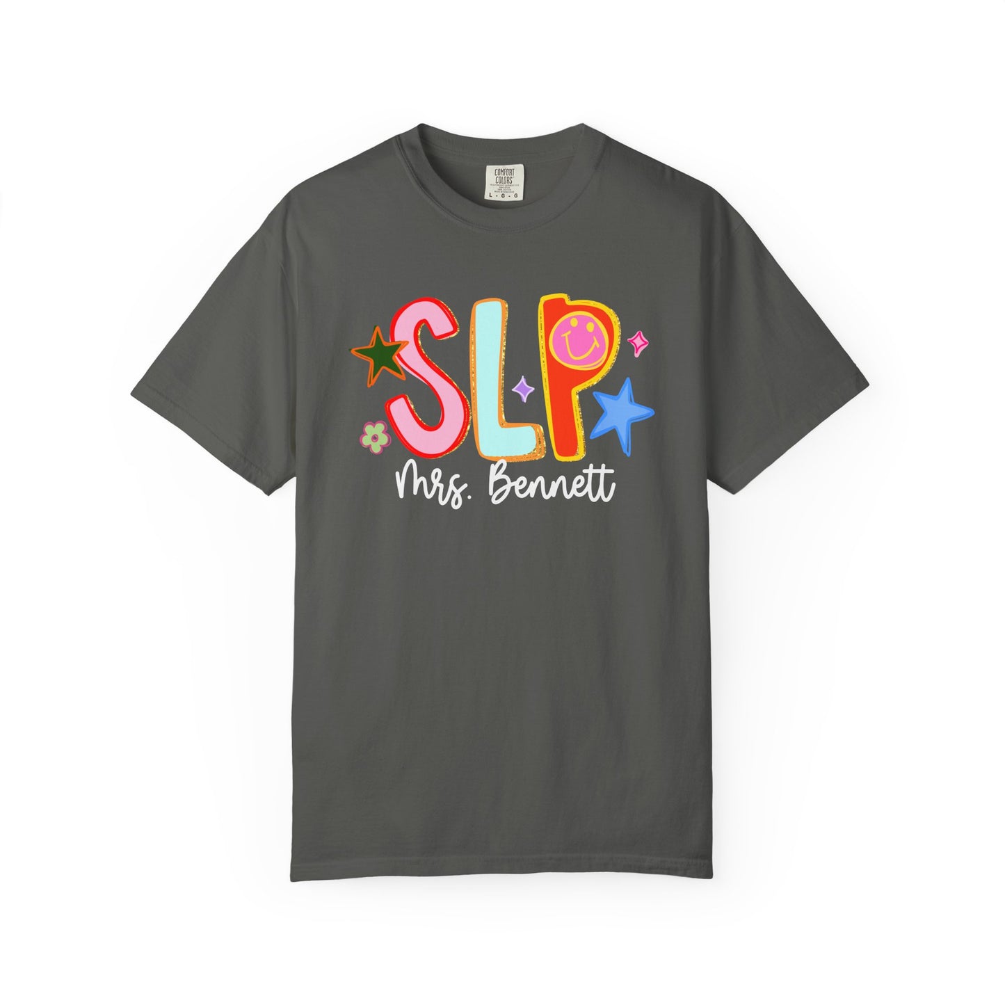 Personalized Cool SLP Club Comfort Colors T-Shirt | Front and Back Print
