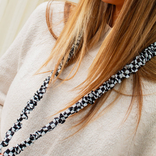 Breakaway Scrunchie Lanyard | Black Checkerboard
