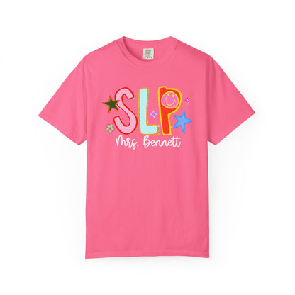 Personalized Cool SLP Club Comfort Colors T-Shirt | Front and Back Print