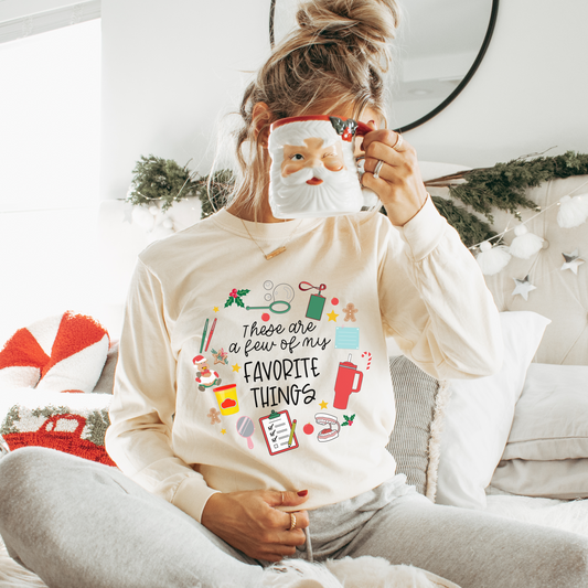 A Few of My Favorite Things Speech Long Sleeve Comfort Colors T-Shirt | Tumbler Design
