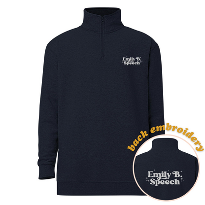 Custom Logo Embroidered Quarter Zip Sweatshirt | Front and Back Embroidery