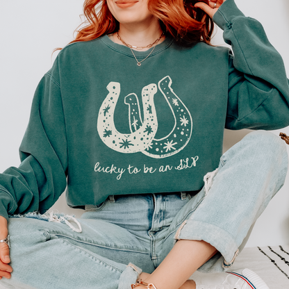 Lucky SLP Horseshoe Comfort Colors Sweatshirt