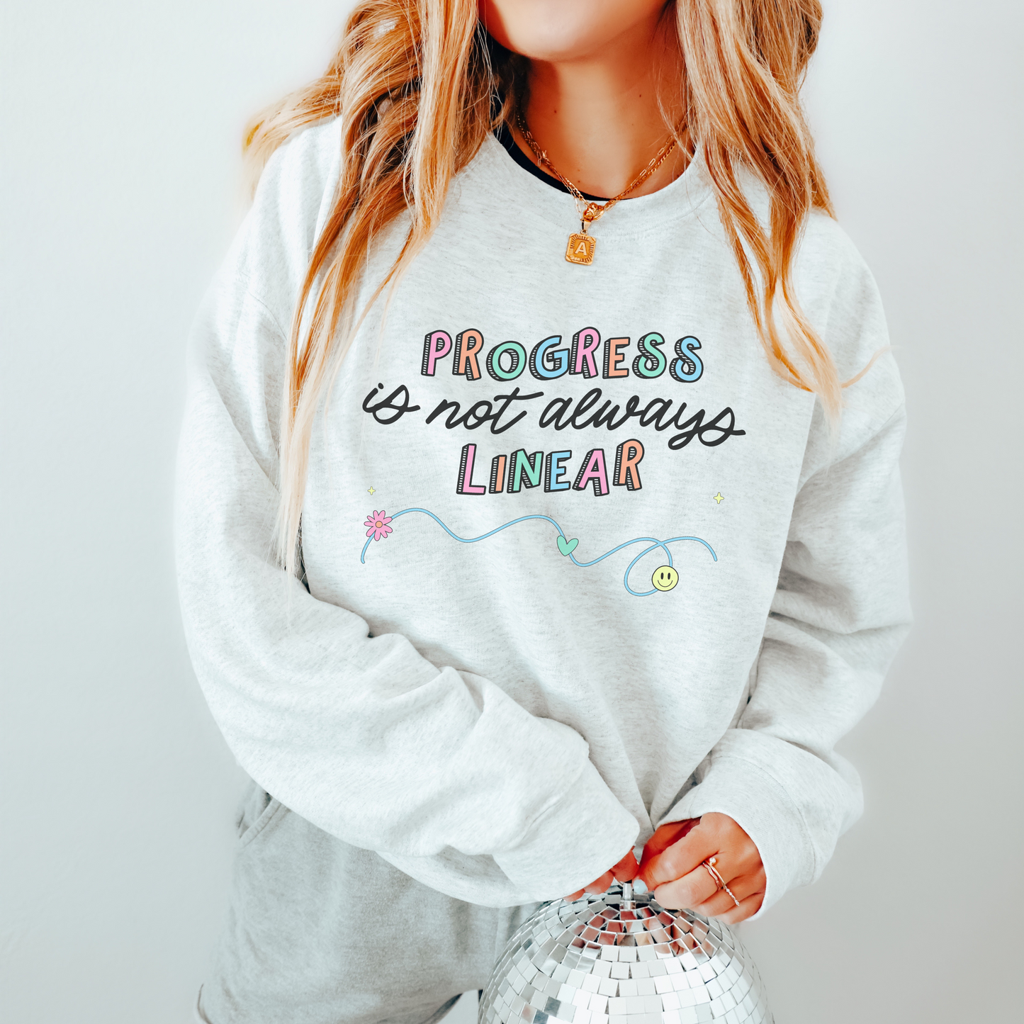 Progress Is Not Always Linear Crewneck Sweatshirt
