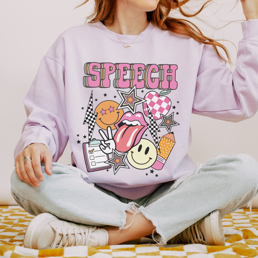 Retro Speech Comfort Colors Sweatshirt