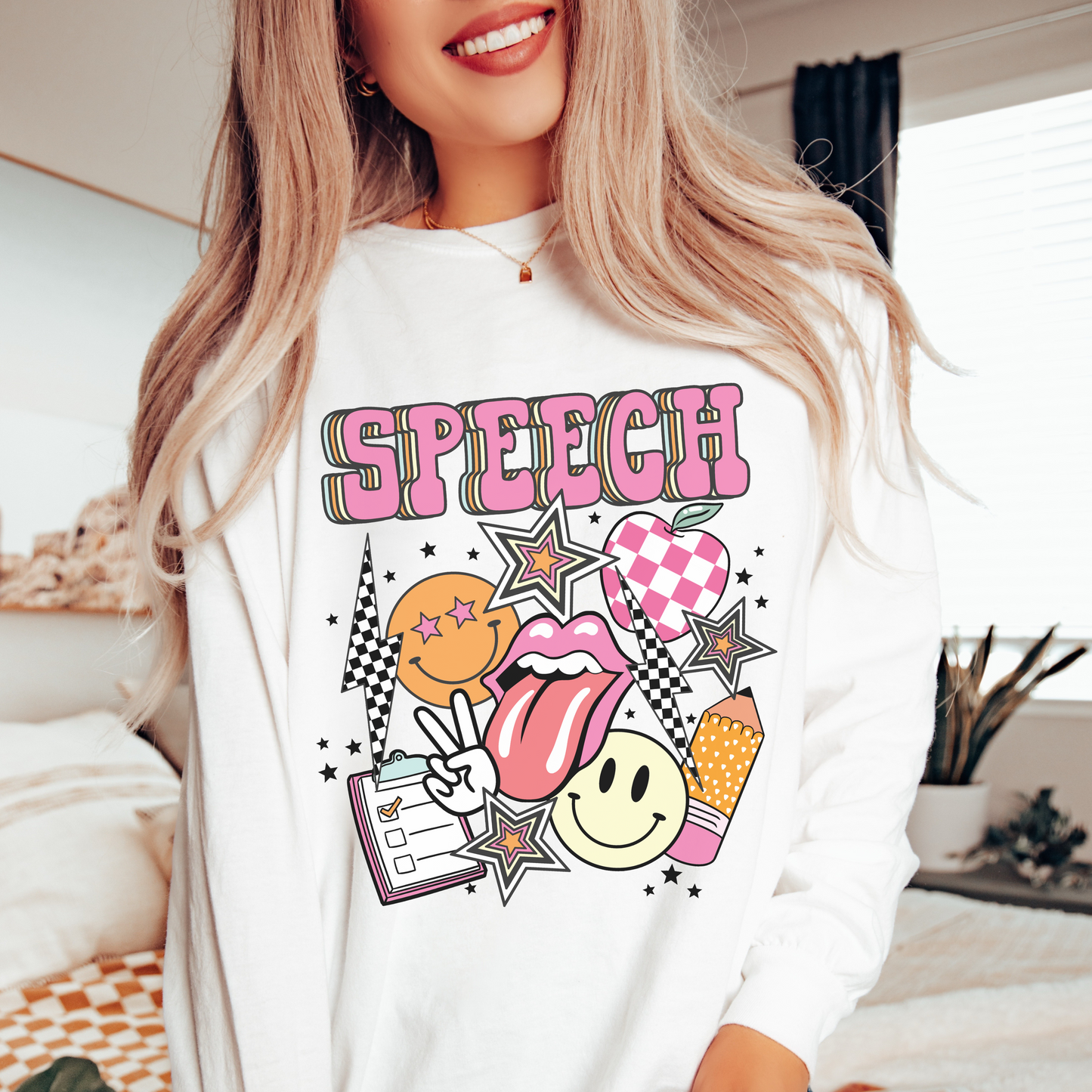 Retro Speech Long Sleeve Comfort Colors T-shirt