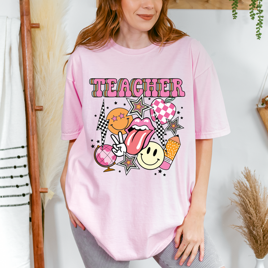 Retro Teacher Comfort Colors T-Shirt