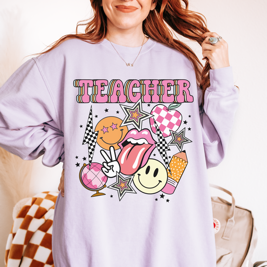 Retro Teacher Comfort Colors Sweatshirt