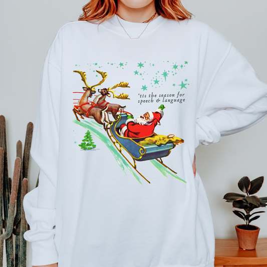 ‘Tis the Season for Speech and Language Comfort Colors Sweatshirt