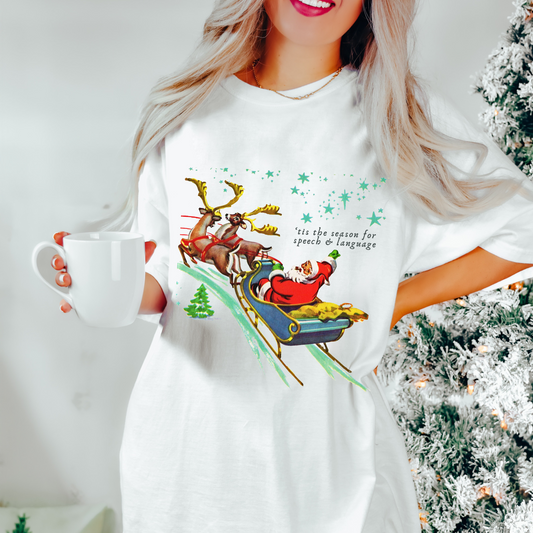 ‘Tis the Season for Speech and Language Comfort Colors T-Shirt