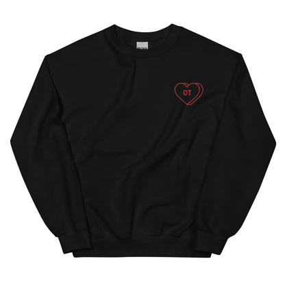 OT Heart Embroidered Crewneck Sweatshirt